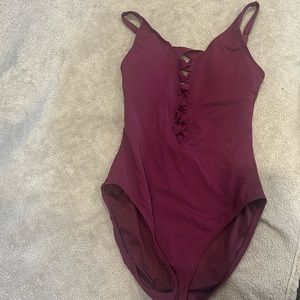 Beautiful one piece maroon bathing suit by BLEU size 4